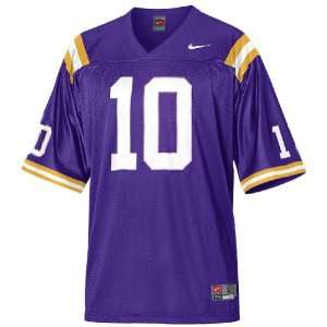  LSU Tigers Youth #10 Purple College Football Jersey By 