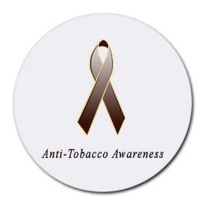  Anti Tobacco Awareness Ribbon Round Mouse Pad Office 