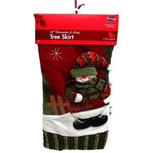   Best Quality  Red and Green Snowman Tree Skirt Patio, Lawn & Garden