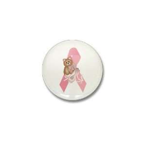  Breast Cancer Ribbon Kitty Sports Mini Button by  