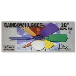  Litex 30 inch Ceiling Fan MultiColor Rainbow Hugger Light 