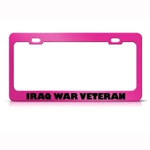 Iraq War Veteran Metal License Plate Frame Tag Holder