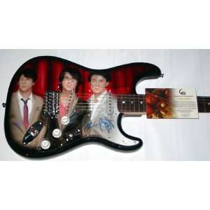 Jonas Brothers Signed Autographed Airbrush Fender Guitar GAI