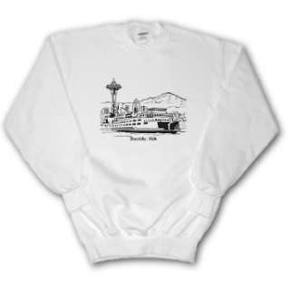   State   Seattle, WA Ferry and Space Needle   Sweatshirts Clothing