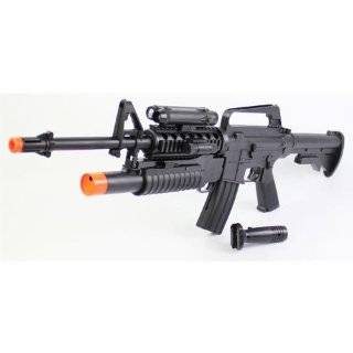 FULL SCALE Spring Powered Scarface M16 with Grenade Launcher, LED 