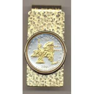   Gold on Sterling Silver U.S. Statehood Vermont Quarter Coin Money Clip