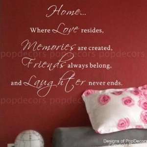  PopDecors Design. Home Where Love resides words decals