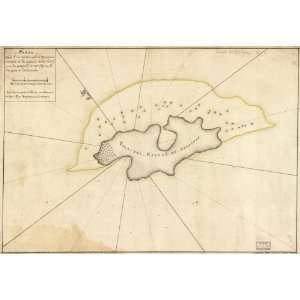  1700s map of Escudo de Veraguas Island, Panama,