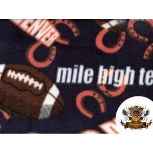   Fleece Printed Mile High Football Fabric By the Yard 
