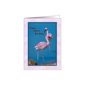  Birthday, 106th, Pink Flamingos Card Toys & Games