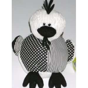 Black & White Stuffed Bird Patches & Scraps Plush Pal Stripes Polka 