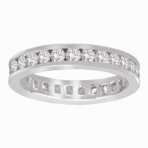 14k White Gold Channel Set Diamond Eternity Ring (1.00 cttw, H I Color 