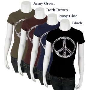   Peace Symbol Shirt Large   Made using the word PEACE in 77 Languages