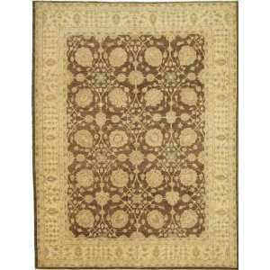  75 x 97 Brown Hand Knotted Wool Ziegler Rug Furniture 
