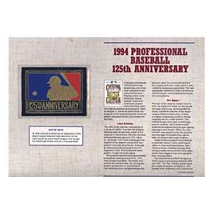 1994 Professional Baseball 125th Anniversary Patch on a Commemorative 