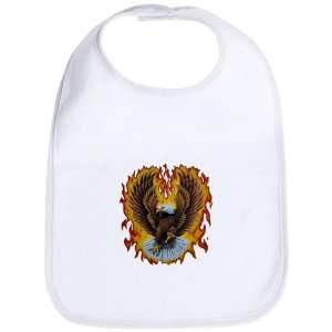  Baby Bib Cloud White Eagle with Flames 