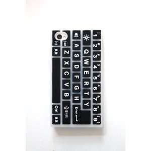  iPhone 4 Black Silicone Keyboard Case Cover / Soft Rubber 