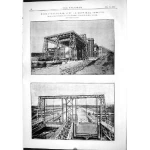 1889 Engineering Hydraulic Canal Lift La Louviere Belgium 