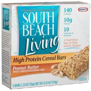  South Beach Living High Protein Cereal Bars, Peanut Butter 