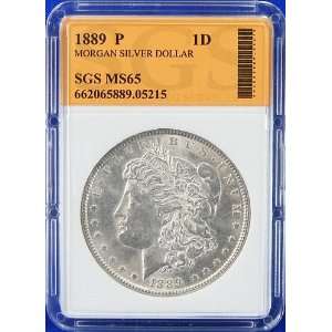  1889 P MS65 Morgan Silver Dollar Graded by SGS Everything 