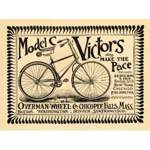  1891 Ad Model C Victors Bicycles Overman Wheel Spalding 