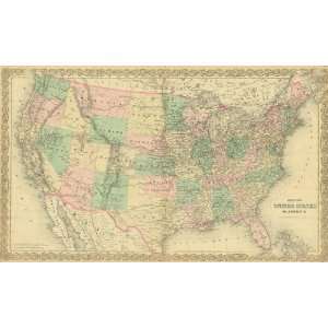    Colton 1881 Antique Map of the Unites States