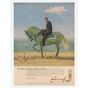    Round Horse on Beach Smirnoff Vodka Print Ad (19809)