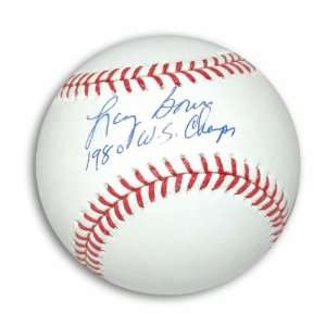   Autographed MLB Baseball Inscribed 1980 WS Champs