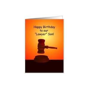  happy birthday, lawyer son, judge gavel Card Toys & Games