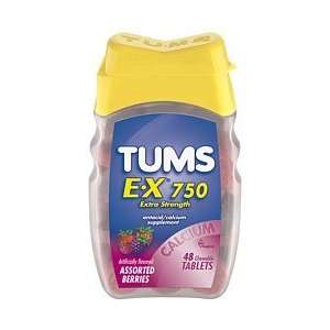  Tums E X 750 Extra Strength Antacid Tablets Assorted Berry 