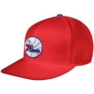   Ness Philadelphia 76ers Red Team Logo Fitted Hat