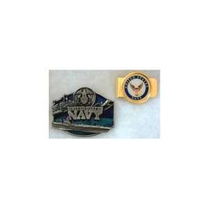  NAVY BELT BUCKLE AND MONEY CLIP SPECIAL BOXED GIFT SET 