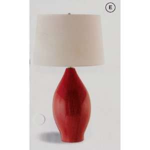 All new item Ceramic Table lamp with white fabric shade and red finish 