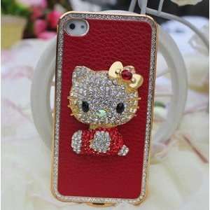  Apple iPhone 4G Hello Kitty Bling Bling 3D Shiny Diamond 