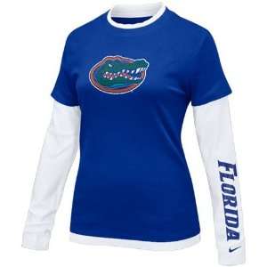  Nike Florida Gators Ladies Royal Blue 2 in 1 Long Sleeve T 