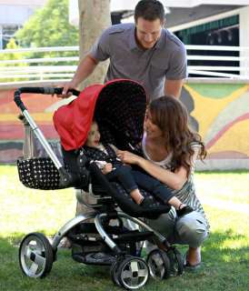 Designed for newborns and children up to 50 pounds, the stroller 