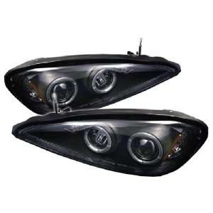  Pontiac Grand AM 99 05 Halo LED Projector Headlights Black 