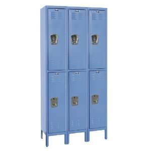  U3288 2A MB Marine Blue Steel Premium Wardrobe Locker, 3 Wide with 6 