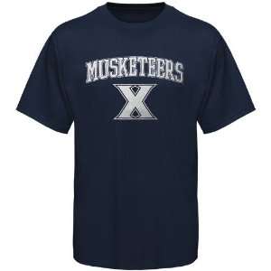  Xavier Musketeers Navy Blue Universal Logo T shirt Sports 