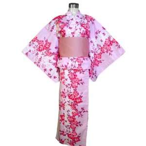  Kimono Yukata Pink Rose Flowers + Obi Belt Toys & Games