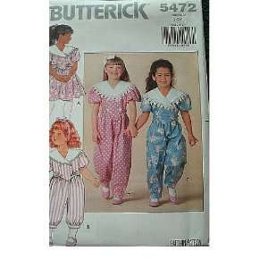   & JUMPSUIT SIZES 2 3 4 BUTTERICK PATTERN 5472   AVERAGE DIFFICULTY