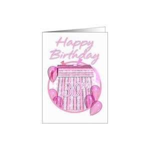  30th Birthday Gift Box   Pink   Happy Birthday Card Toys 