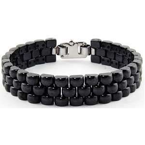  Black Ceramic Couture Link Bracelet 7.5 Jewelry