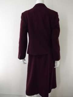 womens wool jacket skirt suit Evan Picone burgundy M 14 vintage career 