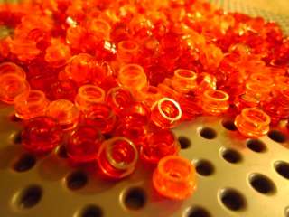 100 PIECES Lego 1x1 ORANGE & RED Clear Dots 1 x 1 NEW  