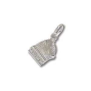  3247 Accordian Charm   Sterling Silver Jewelry