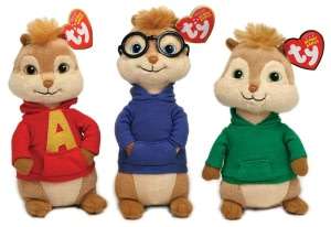   Beanie Babies 3 Pack Plush   Chipmunks Alvin, Simon, & Theodore by Ty