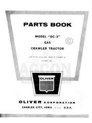 Oliver OC 3 Gas Crawler Tractor Parts Book Manual OC3  