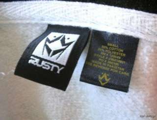 RUSTY logos Womens S White Hoodie full zip sweatshirt  