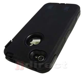   SHELL ARMOUR CASE RUBBER COVER FOR APPLE IPHONE 4 4S SIRI BLACK  